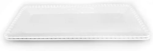 Vista 5 de KX-WARE Juego de 2 bandejas de melamina de 17 pulgadas, color blanco y rectangular, 100% melamina, aptas para lavavajillas, sin BPA