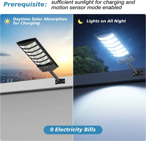 Vista 5 de OKPRO Luces solares al aire libre impermeables - Luces de calle solares de ángulo amplio para exteriores, del atardecer al amanecer, con sensor