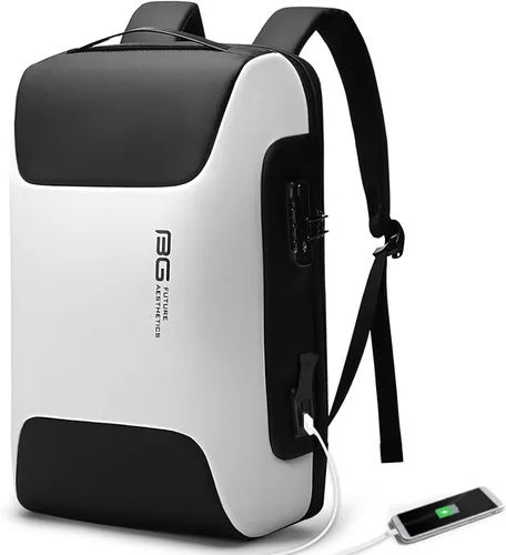 Vista 10 de BANGE Mochila para laptop Tech para hombre y mujer, Negro, Estándar, Computadora portátil