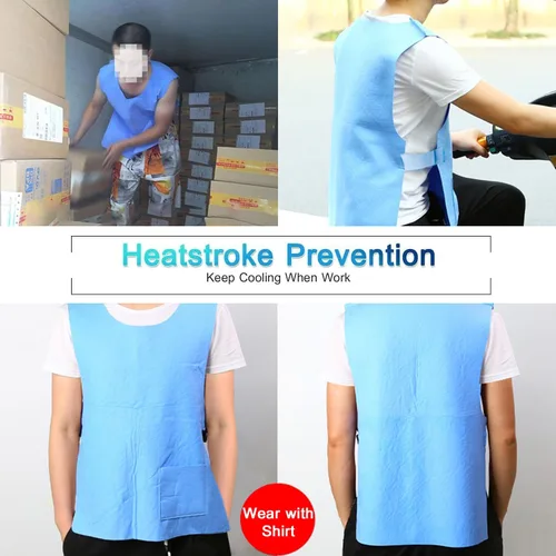 Vista 7 de HUOFU Chaleco de enfriamiento de hielo para hombres y mujeres, camisa evaporativa de agua para pacientes con EM deportes al aire libre, trabajo