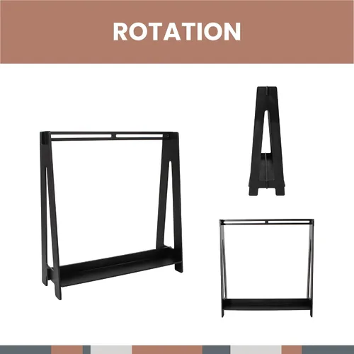 Vista 3 de Sweet Home from wood Armario infantil – Perchero de madera con riel colgante y estante de exhibición para niños – Muebles de tocador DIY (negro)