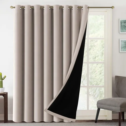 Vista 27 de MeilleMaison Paneles de cortina 100 % opacas para ventana de dormitorio, bloqueo de luz completa, de 84 pulgadas de largo, con aislamiento térmico