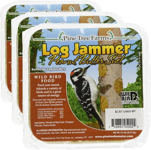 Vista 2 de Pine Tree Farms 5002 Log Jammer Woodpecker Peanut Seet Plug, 3 enchufes por paquete, 9.4 onzas