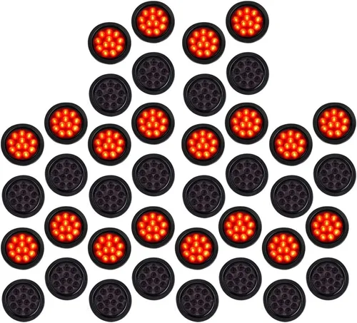 Vista 38 de Kit de tapones de cableado con cubierta de hule para luz trasera LED redonda de 4", 12 ledes, para RV, camioneta