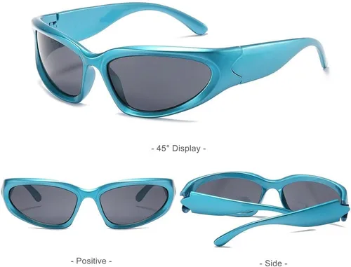 Vista 4 de Y2K - Lentes de sol envolventes para hombres y mujeres, accesorios de los años 2000, lentes cibernéticos, deportivos, motociclistas, protección UV400