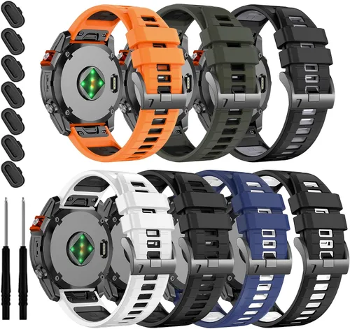 Vista 10 de Correa de reloj QuickFit de silicona de 1.024 in para Garmin Fenix 9/8 Paquete de 3 1