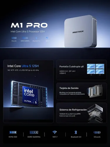 Vista 3 de MINISFORUM Mini PC M1 Pro Barebone