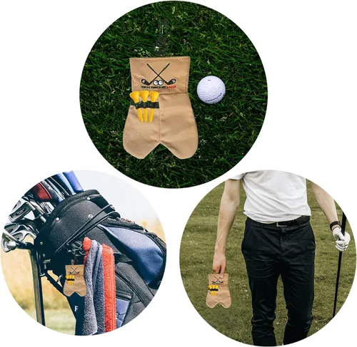 Vista 7 de Endysis Golf Ball Funny Bag, Golf Ball Storage Pouch, Funny Print Golf Accessories Bag with Golf Tee Holder, Keychain, 6 Balls Capacity, Gift for