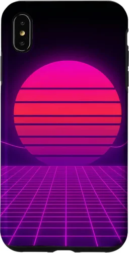 Vista 11 de Funda con diseño estético para iPhone 16 Retrowave Synthwave de los años 80 y 90