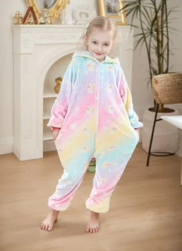 Vista 2 de unicorn warrior Pijama de unicornio para niños, disfraz de Halloween, Navidad, cosplay, ropa de dormir, pijama de una pieza para niñas y niños