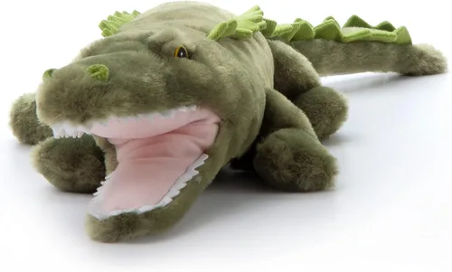 Vista 2 de The Petting Zoo Peluche de cocodrilo, regalos para niños, animales salvajes del zoológico Onez, juguete de peluche de cocodrilo de 22 pulgadas
