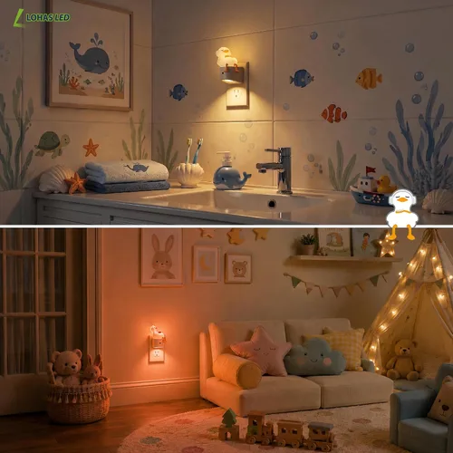 Vista 5 de L LOHAS LED Luz nocturna enchufable para niños, lindo pato, cambio