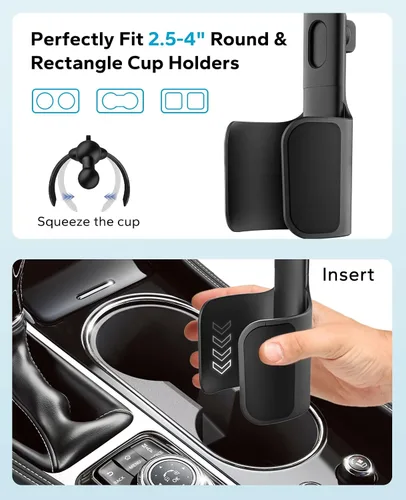 Vista 2 de GDZN Soporte para tablet para portavasos de automóvil – [apto para botellas] Soporte para tableta de coche/camión, soporte para tableta, expansor