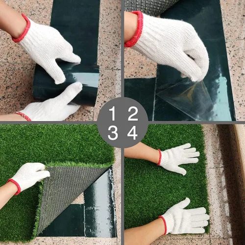 Vista 7 de Cinta de Costura de Césped Artificial de Doble Cara 6" x 16' Cinta de Costura Autoadhesiva para Pisos de Concreto y Madera, Patios, Alfombras