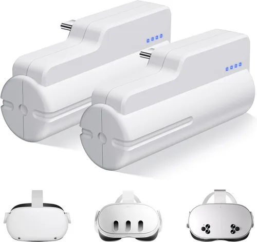 Vista 16 de Saqico Battery Pack for Oculus Quest 2/3/3S, 5000mAh Extended Power with Multi-Colors RGB Lights, Lightweight and Portable VR Extend Power