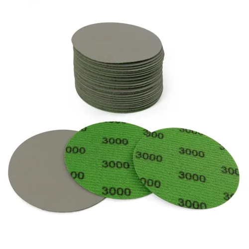Vista 14 de MAXMAN 30 discos de lijado de 3 pulgadas, 60 granos gancho y bucle papel de lija profesional de carburo de silicio, húmedo seco pulido para madera