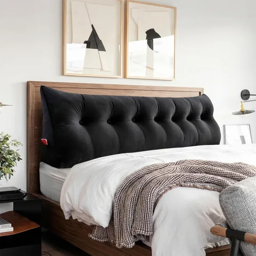 Vista 13 de Almohada de cabecero – Almohada de cama grande 3 en 1 como almohada de lectura de cuña, almohada grande para sofá cama o respaldo de apoyo, almohada