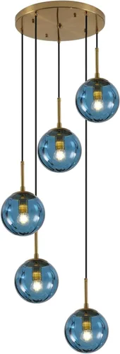Vista 14 de KCO Iluminación Moderna de Mediados de Siglo Lámpara Colgante de Globo de 3 Luces Lámpara Colgante de Latón Dorado Lámpara Colgante de Luz Múltiple