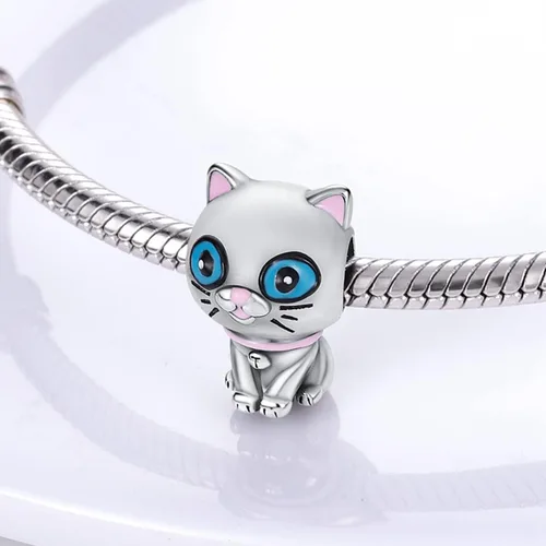 Vista 2 de MULA Dijes de plata de ley 925 para pulseras y collares lindos gatos perros elefantes animales familiares colgantes colgantes regalos de joyería