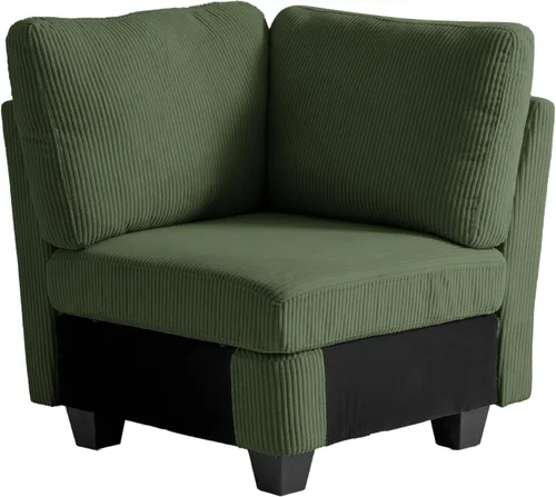 Vista 45 de CHIC HOUSE Sofá modular modular con otomanas de almacenamiento, sofá de pana para espacios pequeños y apartamentos, sofá esquinero convertible
