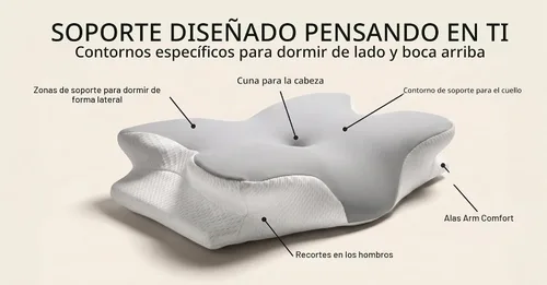 Vista 2 de Lunari Almohada cervical de mariposa, soporte de cuello de espuma