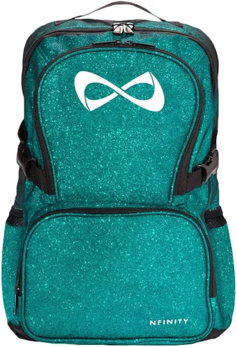 Vista 8 de Nfinity Sparkle Cheer Backpack - Mochila ligera y duradera bolsa de Negro Sparkle/Logo de oro