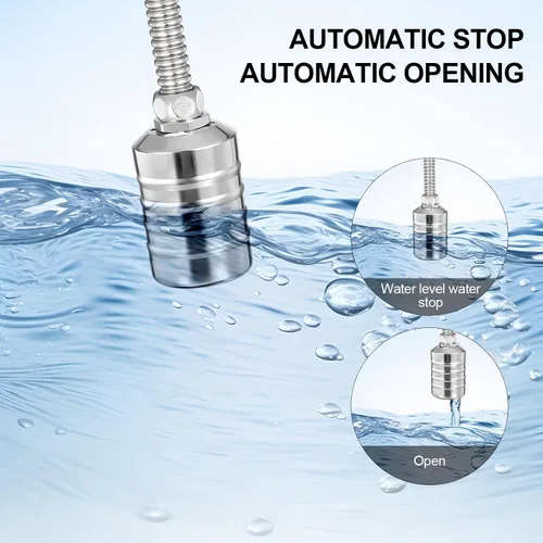 Vista 5 de 2pcs Stainless Steel Auto Water Float Valve 1/2" Thread for Water Tank Level Control, Automatic Shut-off Float Valve for Pool, Stock Tank, and