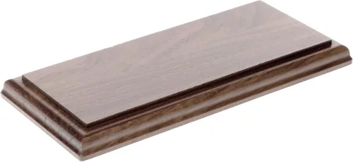 Vista 6 de Plymor Base de exhibición rectangular de madera maciza de nogal con borde Ogee, 6.875 pulgadas de ancho x 4.875 pulgadas de profundidad x 0.75