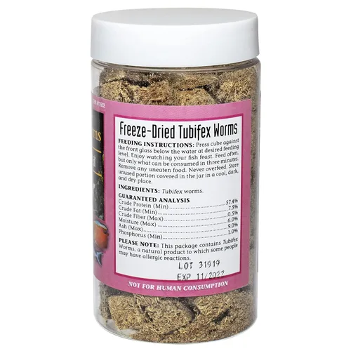 Vista 3 de San Francisco Bay Brand Alimento liofilizado para peces Tubifex Worms – Todo natural con alto contenido de proteínas para peces de agua dulce