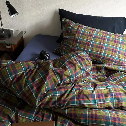 Vista 147 de mixinni Juego de funda de edredón vintage a rayas, tamaño twin, juego de ropa de cama de 3 piezas, 100% algodón lavado, suave y transpirable, funda