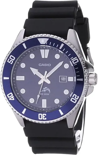 Vista 8 de Casio MDV106 Series Unisex Analog Watch 200M WR Stainless Steel Case Resin Band 2 Hand Analog (HR, Min, SEC) Date Display Screw Down