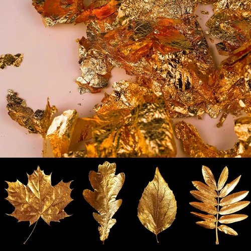 Vista 7 de 100 hojas imitación láminas de oro para decoración, arte, manualidades, tamaño 5.5 x 5.5 pulgadas, de Bememo For Gilding Furniture, Frames