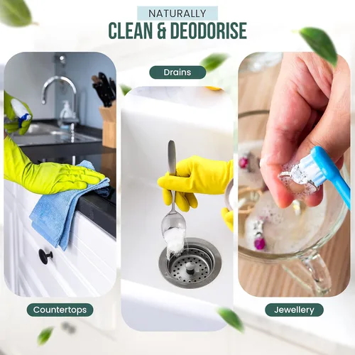 Vista 4 de Eco-Lux Essentials Bicarbonato de sodio puro, bicarbonato de sodio (11 libras) de grado alimenticio para limpieza, hornear, bombas de baño