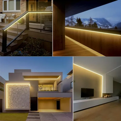 Vista 7 de GZBtech Luces de Cuerda LED de Neón Flexibles 50FT, CA 110-120V Tira de Luz Impermeable, 120 LEDs/M Cortable Conectable Iluminación de Neón