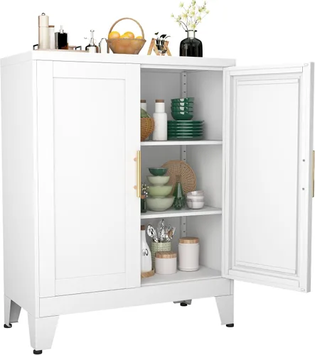 Vista 19 de Gabinete de almacenamiento de casillero de metal de 24.5"H con cerradura - Gabinete pequeño con cerradura para empleados, gabinete de casillero