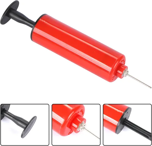 Vista 3 de Kit de inflador de mano de 3 piezas, bomba de aire de bola con aguja, boquilla, perfecto para voleibol, baloncesto, fútbol, waterpolo, juego inflable