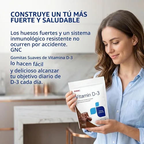 Vista 7 de GNC Vitamina D-3 masticables suaves 1000IU, chocolate, 60