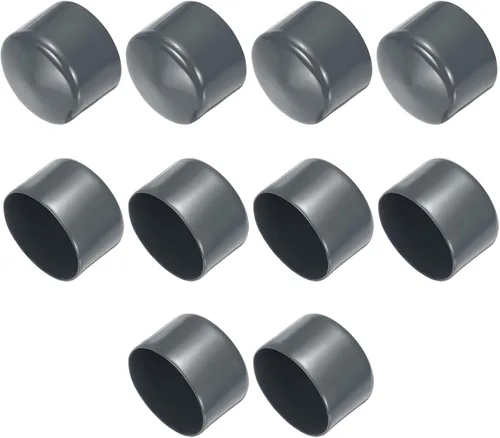 Vista 63 de uxcell 10 tapas de goma para extremos de 0.591 in de identificación, tapa de extremo redondo, protectores de rosca de tornillo, color negro