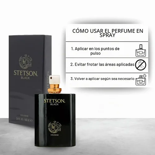 Vista 4 de Stetson Colonia negra para hombre en aerosol 3.4 onzas