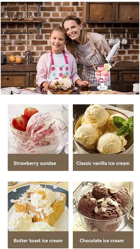 Vista 7 de Mini máquina eléctrica de helado Máquina de helado Máquina de yogur de frutas Máquina casera de batido
