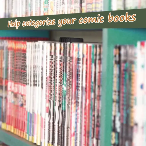 Vista 6 de Lewtemi 30 hojas divisores de cómics para tablas altas, separadores negros para cajas de cómics cortas o largas, cajas de almacenamiento de libros