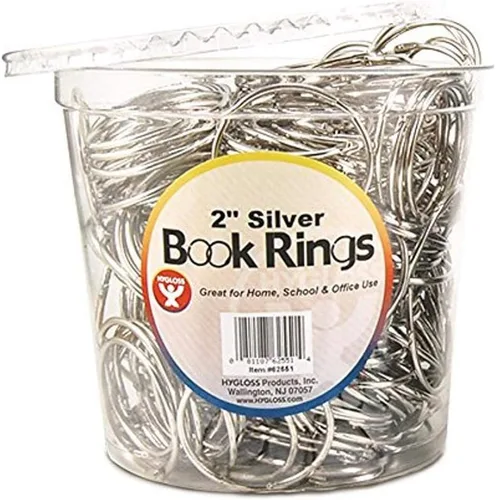 Vista 15 de Hygloss Products 61311 - Anillos de libro – Anillos de acero de colores surtidos de 1 pulgada, paquete de 12 Variado