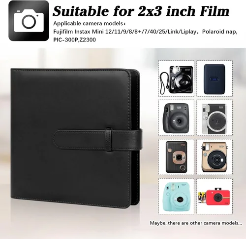 Vista 2 de Álbum de fotos instantáneas de 360 bolsillos para Fujifilm Instax Mini 12 11 9 8+ 8 99 40 EVO LiPlay película instantánea, compatible con cámaras