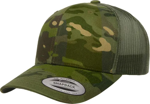 Vista 8 de Yupoong Gorra de camionero retro Multicam de Yp Classics Alpine/Blanco