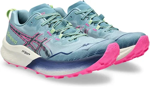 Vista 3 de ASICS Zapatos FUJISPEED 2 para mujer, 8.5, GRIS Azul/Negro