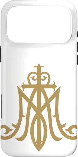 Vista 22 de Funda católica con monograma para iPhone 16 Virgin Mary Insignia Ave Maria
