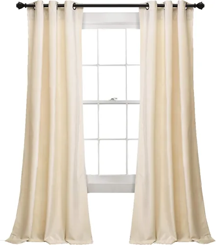 Vista 18 de Lush Decor Prima Velvet - Par de paneles de cortinas de ventana de terciopelo sólido con filtro de luz, 38" de ancho x 84" de largo, negro