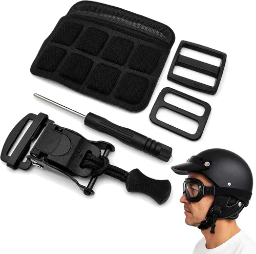 Vista 18 de Kit de hebilla de liberación rápida para casco, adaptador de correa de barbilla para casco de metal, compatible con casco clásico de anillos en D
