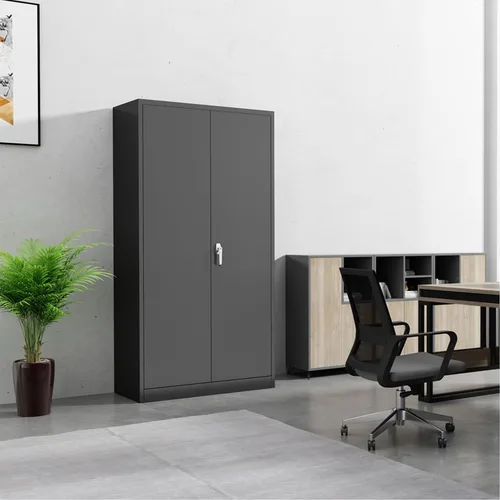 Vista 6 de Gabinete de almacenamiento de metal con cerradura, gabinete de almacenamiento de metal con bloqueo de 72 pulgadas con 4 estantes ajustables