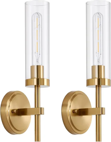 Vista 22 de Juego de 2 apliques de pared de níquel cepillado que funcionan con pilas, iluminación de pared inalámbrica recargable con control remoto, luces